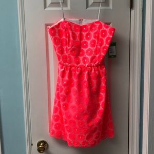 Lilly Pulitzer pink strapless dress - sz 8